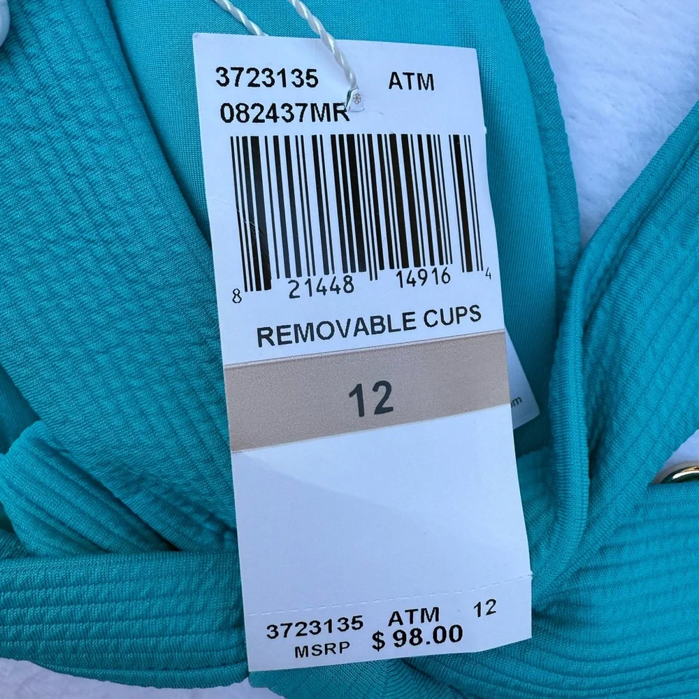 Trina Turk Ripple Rib Knit Halter bikini top